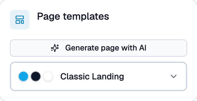 Choose a template modal dialog with search and categories