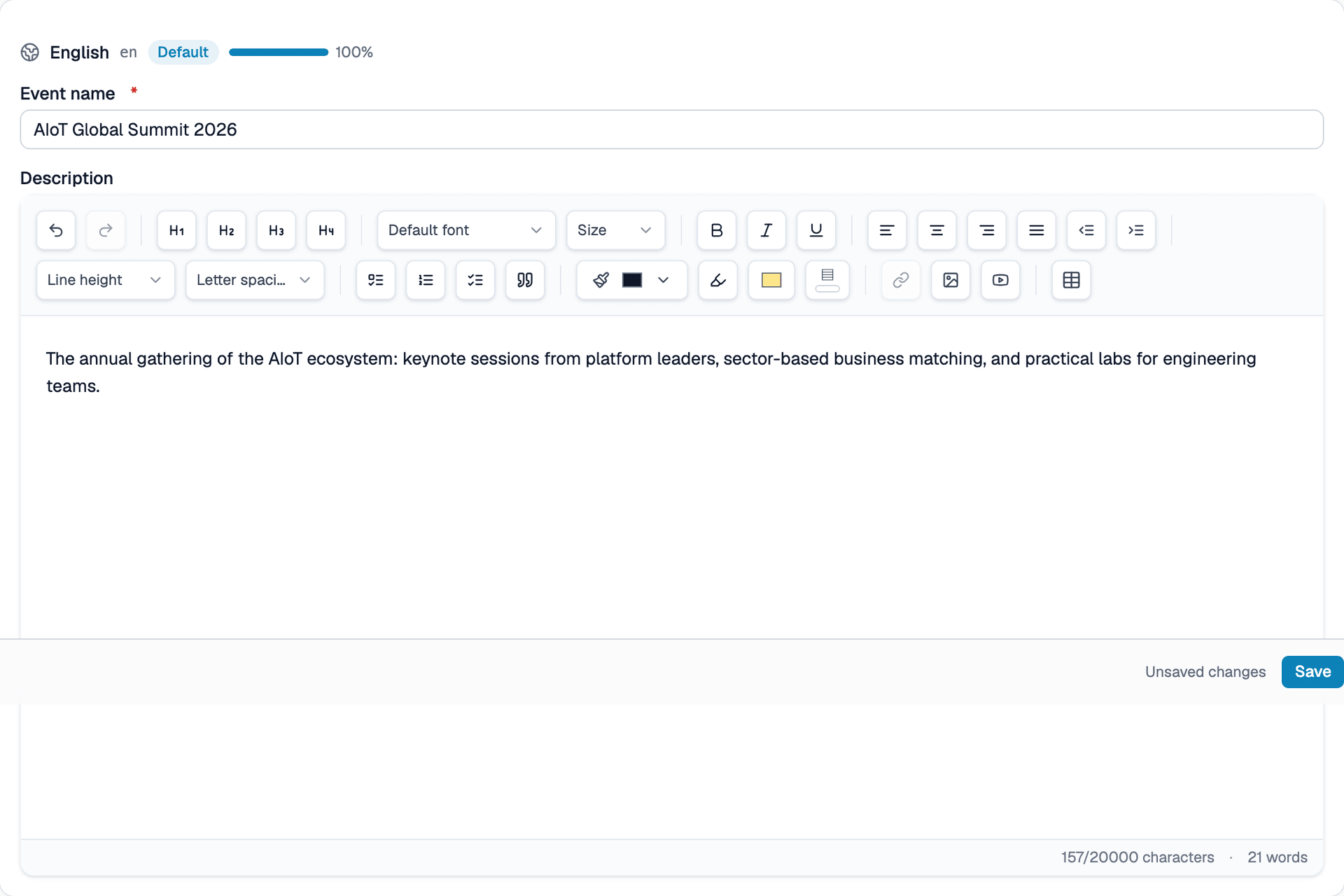 Enter title and description in Vietnamese screen